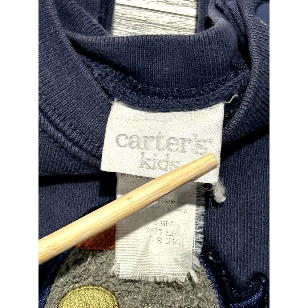 Vintage Carters Baby Boy‎ Turtle Slow Poke Blue Embroidered One Piece 6-9 Months